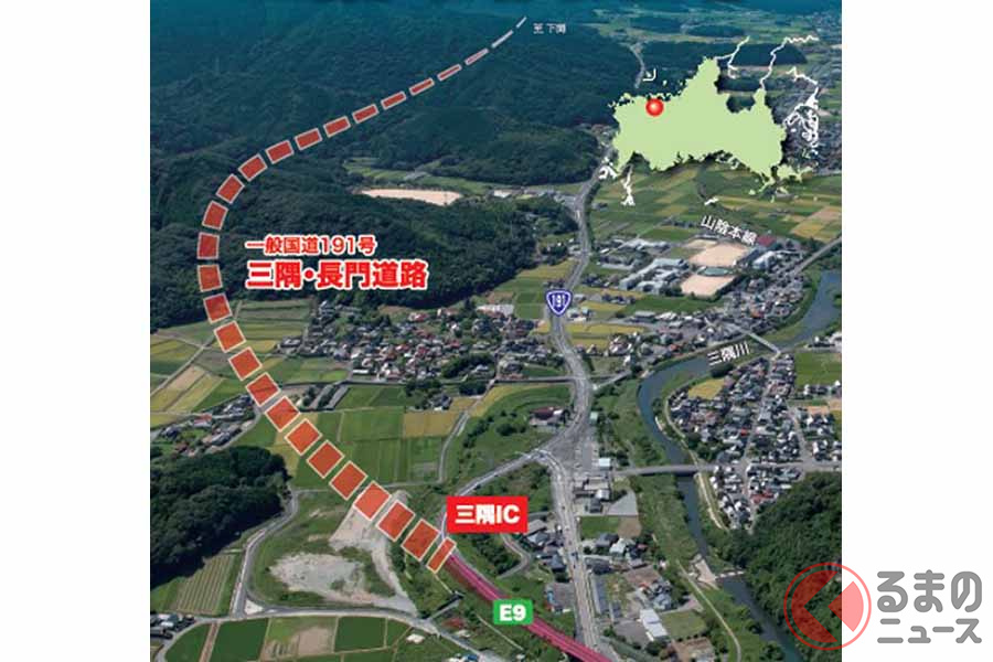 約30km「通行無料の自動車道」が誕生!? 山陰道「萩IC-俵山北IC」の「三隅・長門道路」事業化