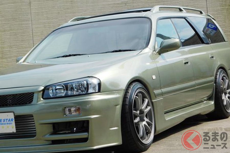 まさかの日産「GT-Rワゴン」!? R34顔＆5速MT搭載！ 280馬力の