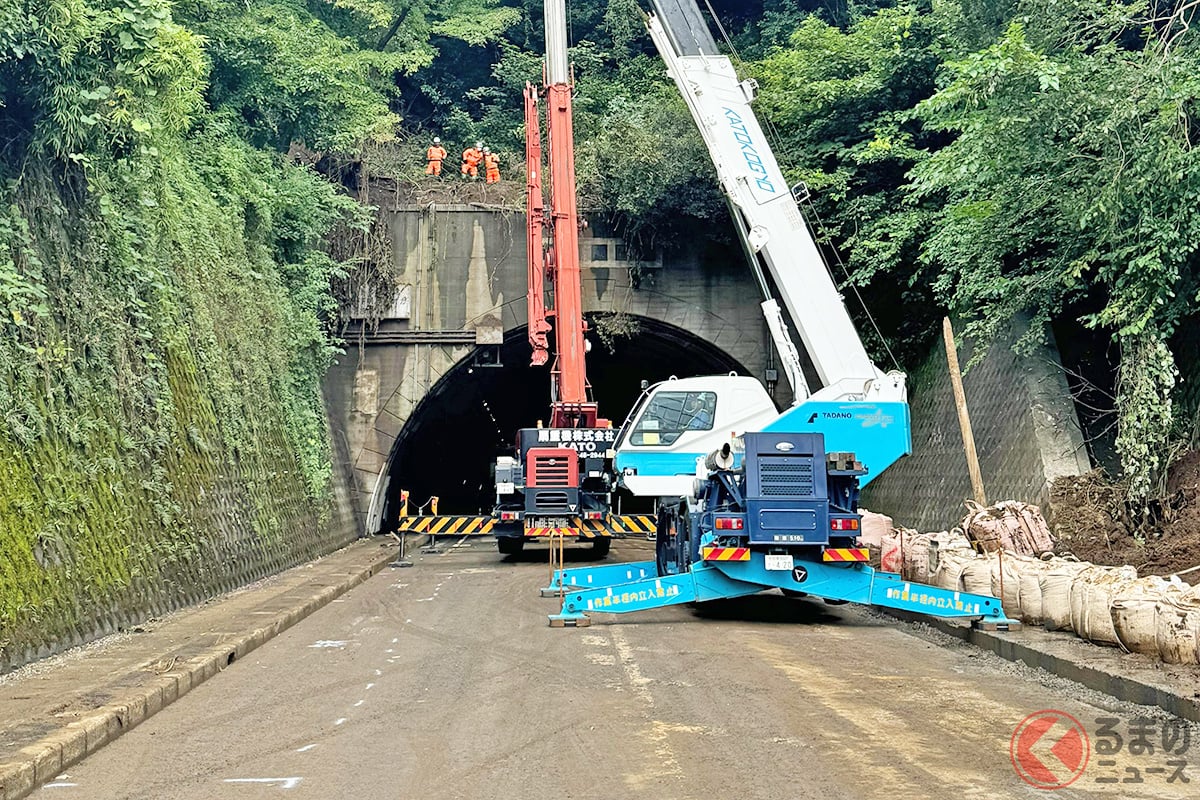 「工事が難航してます！」 国道246号「通行止め」復旧までには「2週間程度」か 伊勢原～秦野間の「新善波トンネル土砂災害」 最新情報を国交省が発表