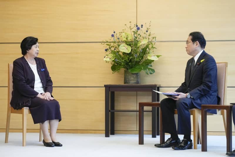 曽我ひとみさん、岸田首相と面会　早期の日朝首脳会談求める
