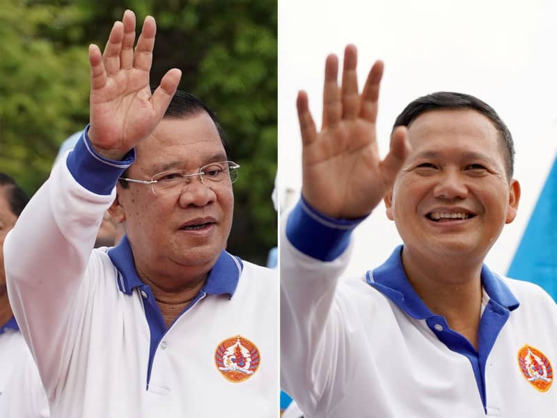 来月3日に新内閣案と首相　カンボジア、世襲実現か