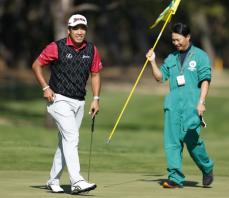 男子ゴルフ、松山が最終調整　4年ぶりの日本ツアー出場