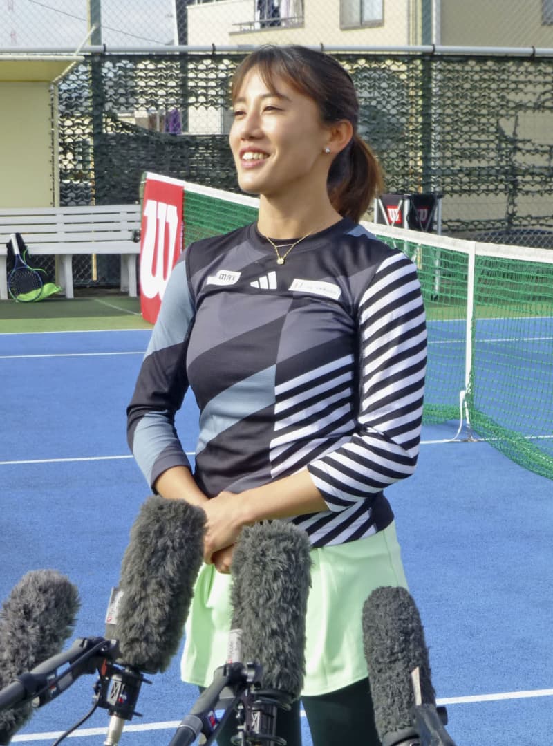 加藤未唯「五輪出場したい」　女子テニス、都内で練習公開