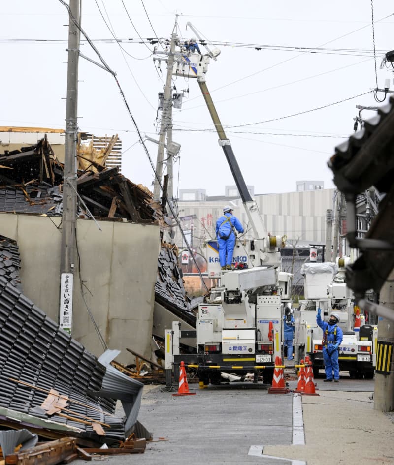 能登の停電、月内にほぼ復旧へ　立ち入り困難地域など除き