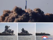 北朝鮮、「超大型弾頭」威力確認　黄海で巡航ミサイル発射実験