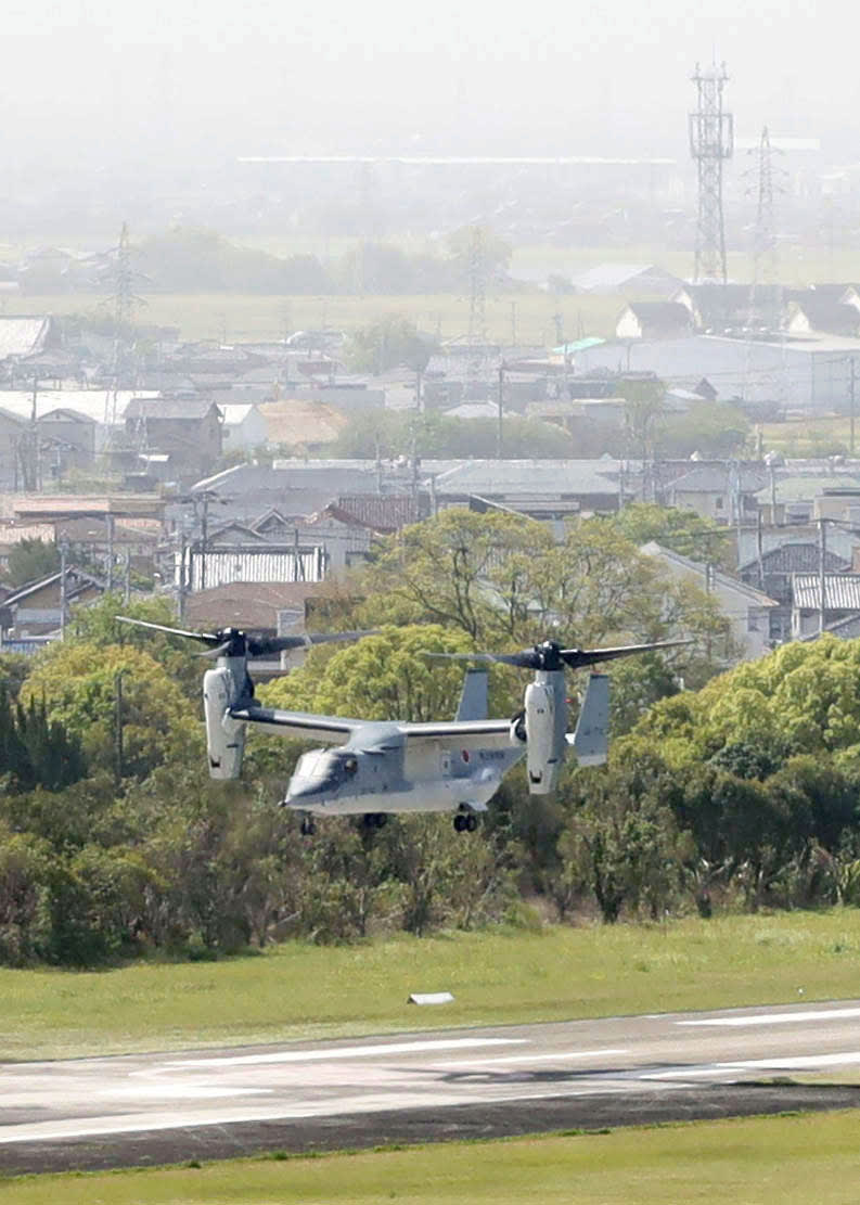 陸自、佐賀のオスプレイ飛行再開　目達原駐屯地