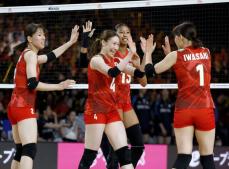 日本、韓国に3―0で快勝　7勝目、バレー女子NL