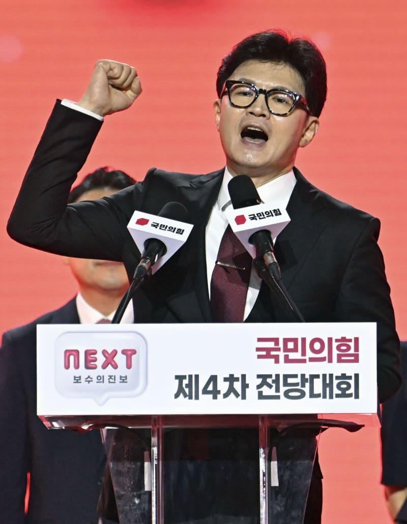 韓国与党代表に韓東勲氏を選出　27年大統領選向け挙党態勢図る