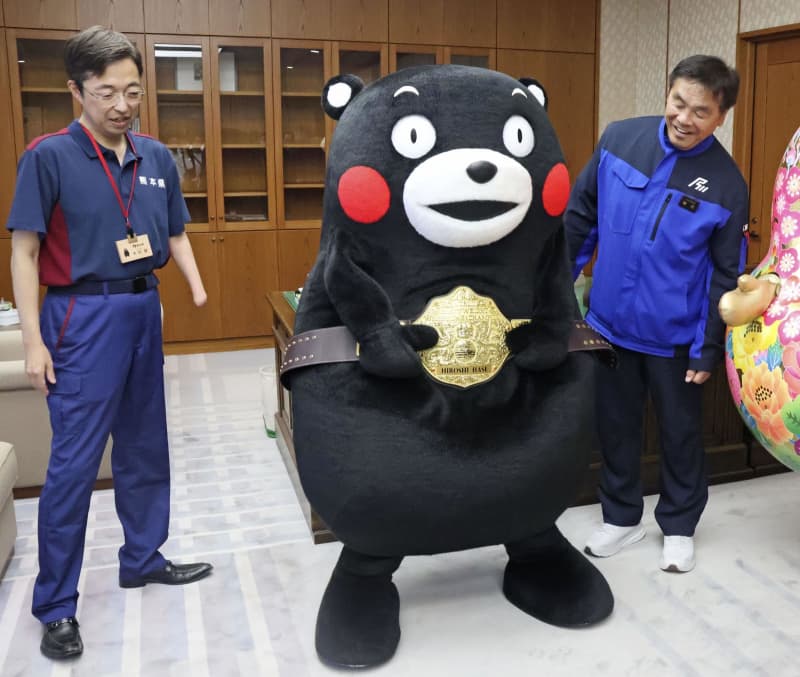 能登に「笑顔を届けるモン」　くまモン、石川県訪問