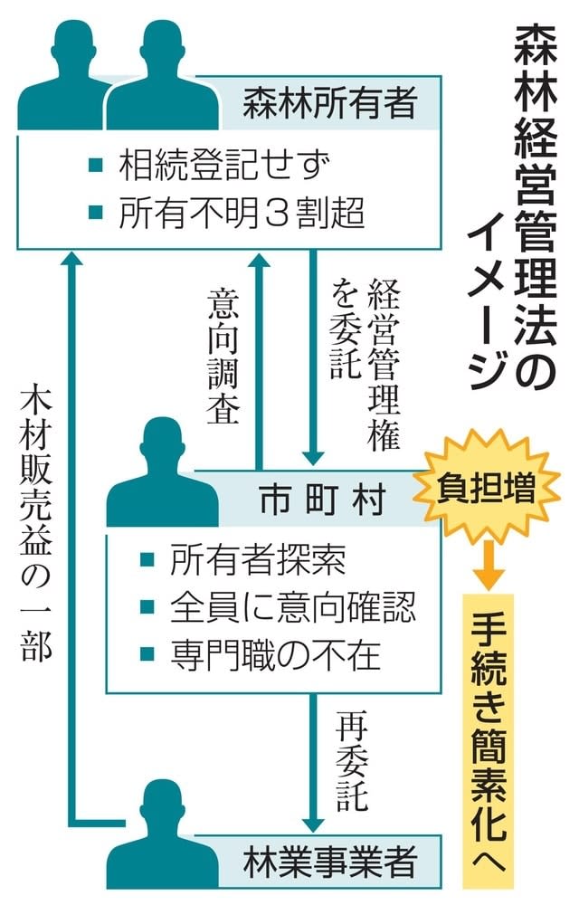 森林管理集約で伐採促進　同意手続き軽減へ、法改正