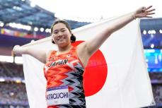 女子やり投げ、北口が金メダル　マラソン以外の陸上女子初