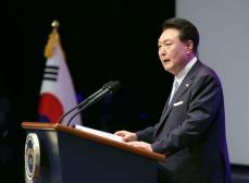 韓国大統領が南北統一ビジョン　対日、歴史問題言及せず