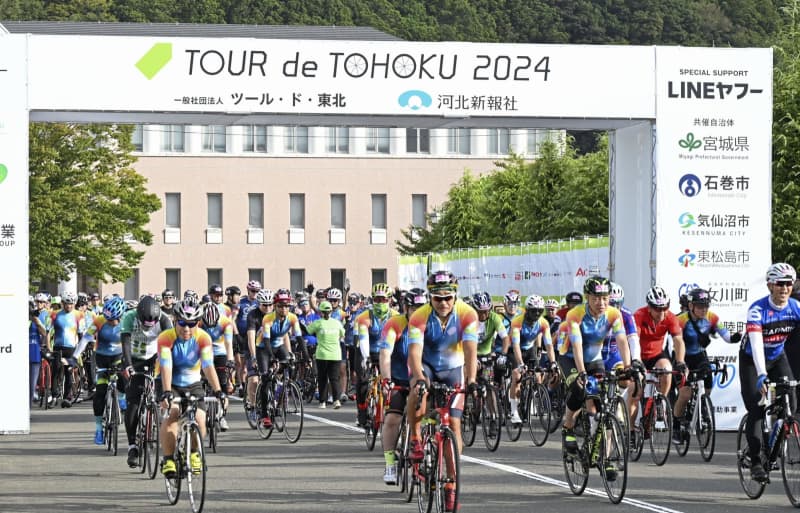 震災復興感じ1300人が快走　自転車のツール・ド・東北