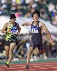 男子100mは宇野が優勝　全日本実業団陸上第2日