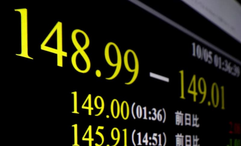 NY円下落、一時149円台　米大幅利下げ観測後退で