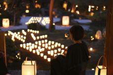 京都・東林院で夜間拝観　枯れ山水の庭優しく照らす