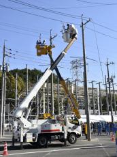 豪雨で停電を想定、早期復旧訓練　広島で、送配電10社合同は初