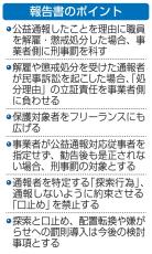 刑事、民事で告発者保護強化　解雇・懲戒に対応、捜査も