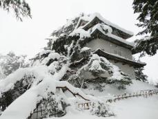 雪で倒木直撃、重文破損　青森・弘前城の櫓