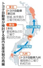 トヨタ、国内生産体制の再編検討　東北、九州へ一部移管の案が浮上