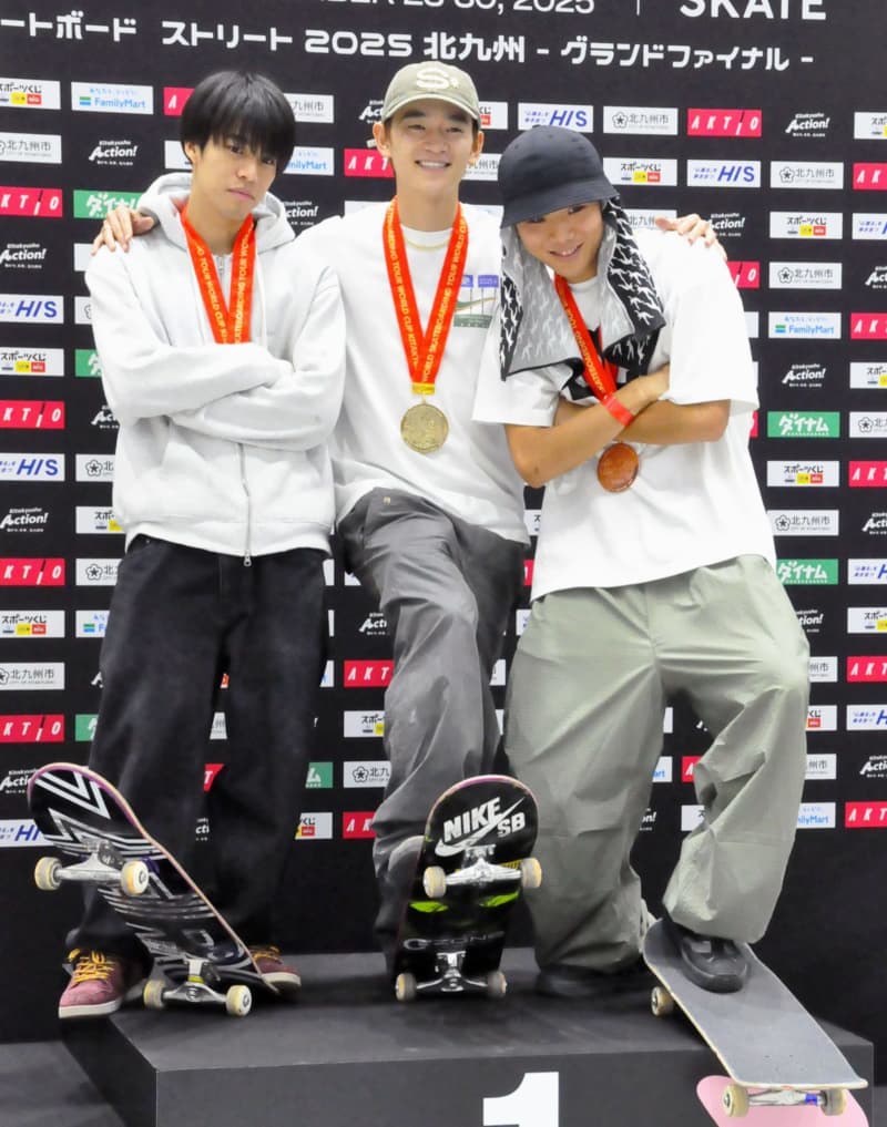 スケボー、日本男子勢メダル独占 ワールドツアー、女子は松本制す