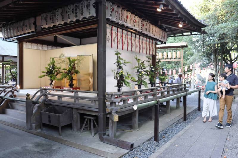 立花の奉納「無事できてよかった」　京都・亀岡の大井神社