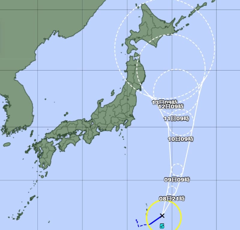 台風5号が発生、小笠原諸島に接近　東・北日本に影響か、京都府への影響は