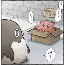 【漫画】捨てられたメンダコを助けたペンギン、洗脳され？　危うい共同生活にドキドキ！【作者インタビュー】