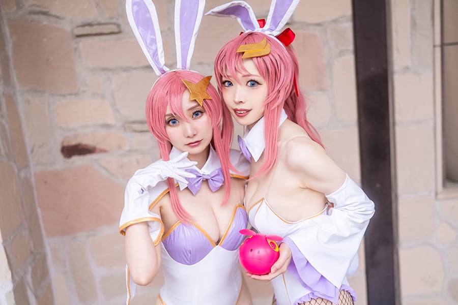 コスプレ】『ガンダムSEED』バニーガール姿の「ラクス&ミーナ」の