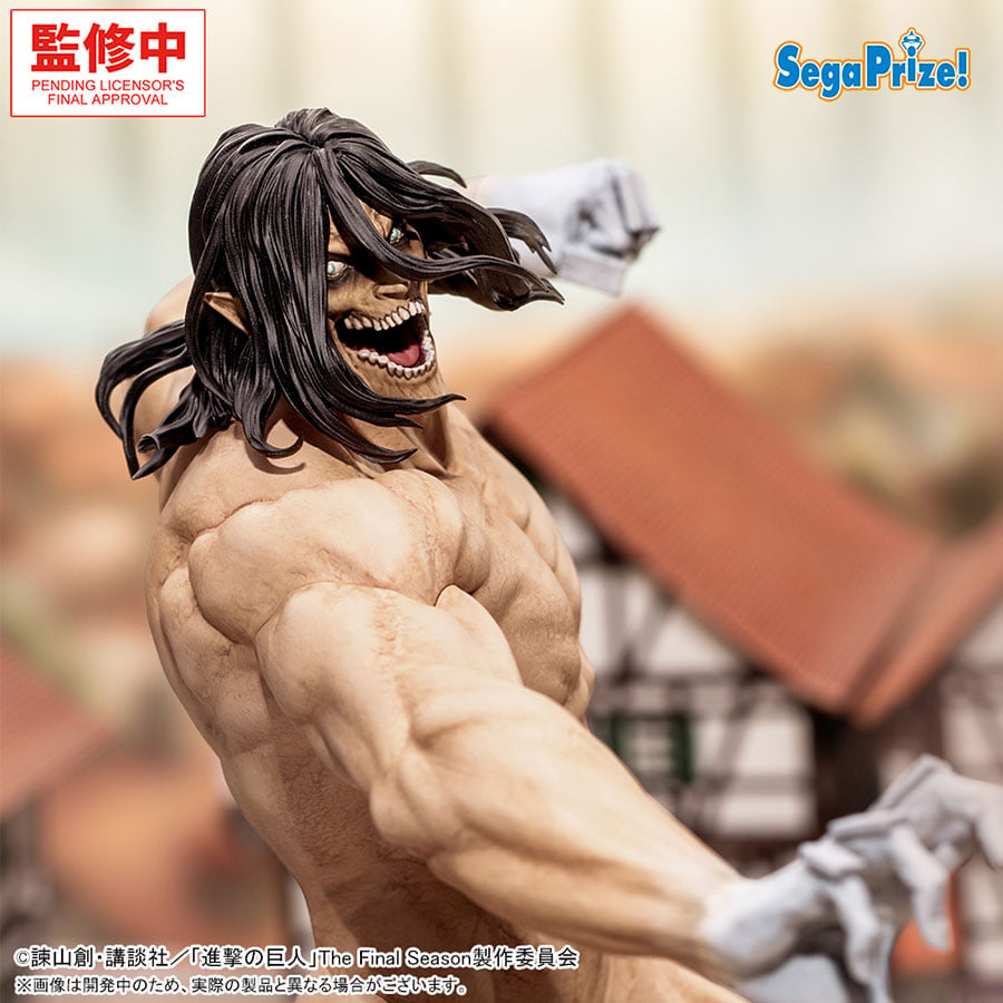 ゲームセンター限定非売品・未使用:進撃の巨人・めっちゃでかBIGフリース やばいの来た」「ガチで取りに行く」ムキムキの「進撃の巨人」プライズ