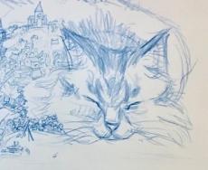 猫スケッチに息子さんがあるものを描き足すと…斬新な魅力満載の「猫の島」に！？ 親も思わず「とても好き！」
