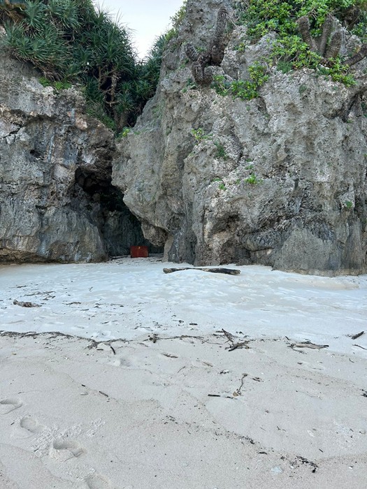 白い砂浜の岩陰に宝箱が！　駆け寄ってみたら…「ワクワクする」「場所的に伝説級の宝物...」