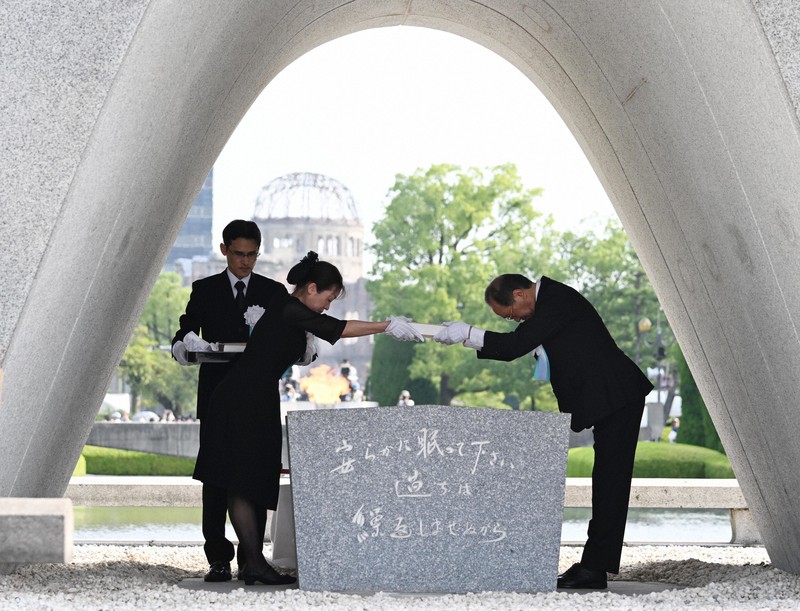 広島市長と広島県知事、あいさつで世界情勢に懸念　特定国批判はせず