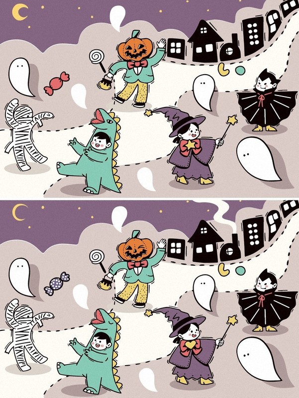 脳も喜ぶ？違い探し　「ハロウィーン」