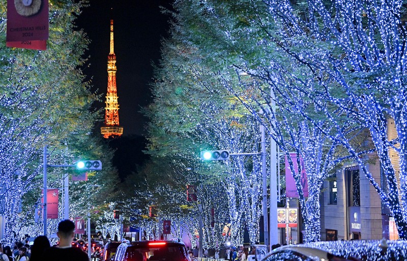 東京・六本木の夜彩る　白銀の世界　けやき坂イルミネーション