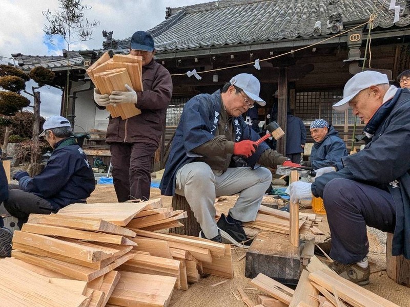 777年目の松明作り　奈良・東大寺のお水取りに向け　三重・名張