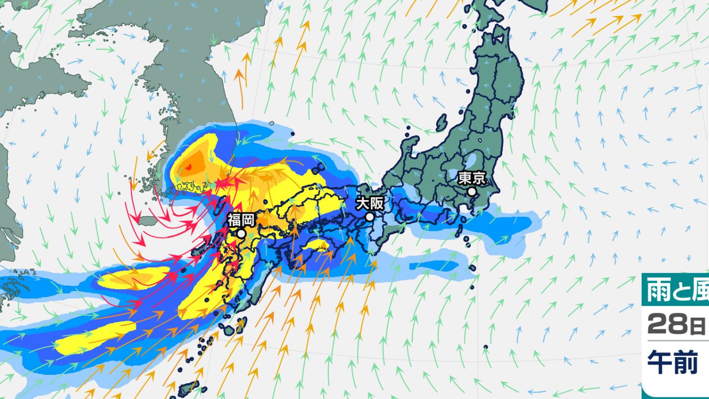 梅雨前線が停滞　九州と東北で大雨おそれ　四国・近畿も雨予想…全国の雨シミュレーションきょう１時間ごと・30日（日）までの雨雲予測【大雨情報】