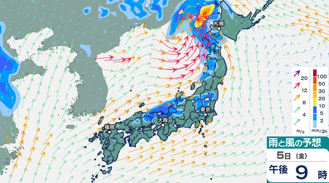 土曜には梅雨前線が本州沿いに伸びる…週明けにかけて雨も【雨雲の動き予測5日（金）～9日（火）】雨シミュレーション