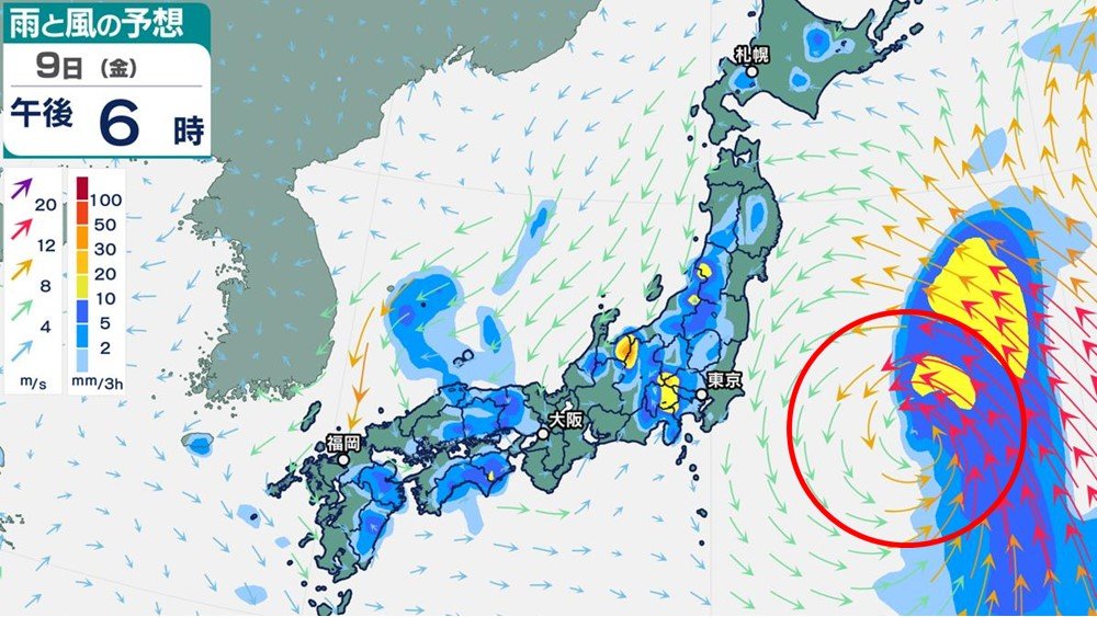 関東甲信・東北で大雨おそれ　低気圧北上で週後半も雨予想　全国の雨シミュレーション6日夜～11日（日）