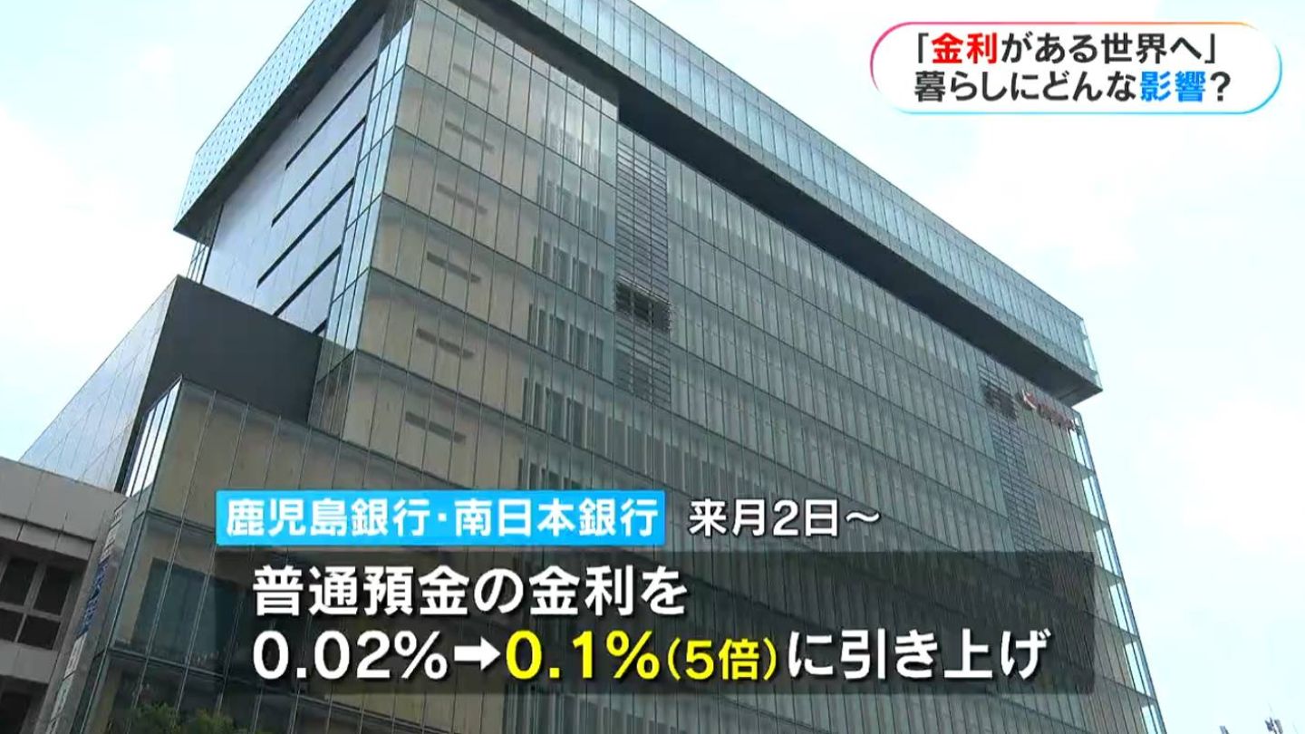 預金金利5倍UPで0.1％へ「金利のある世界」暮らし・住宅ローンにどう影響？　鹿児島