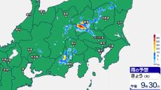 関東甲信ゲリラ雷雨に注意！関東北部に発達した雨雲予想　雨雲の動き予測（1時間ごと）午後11時まで