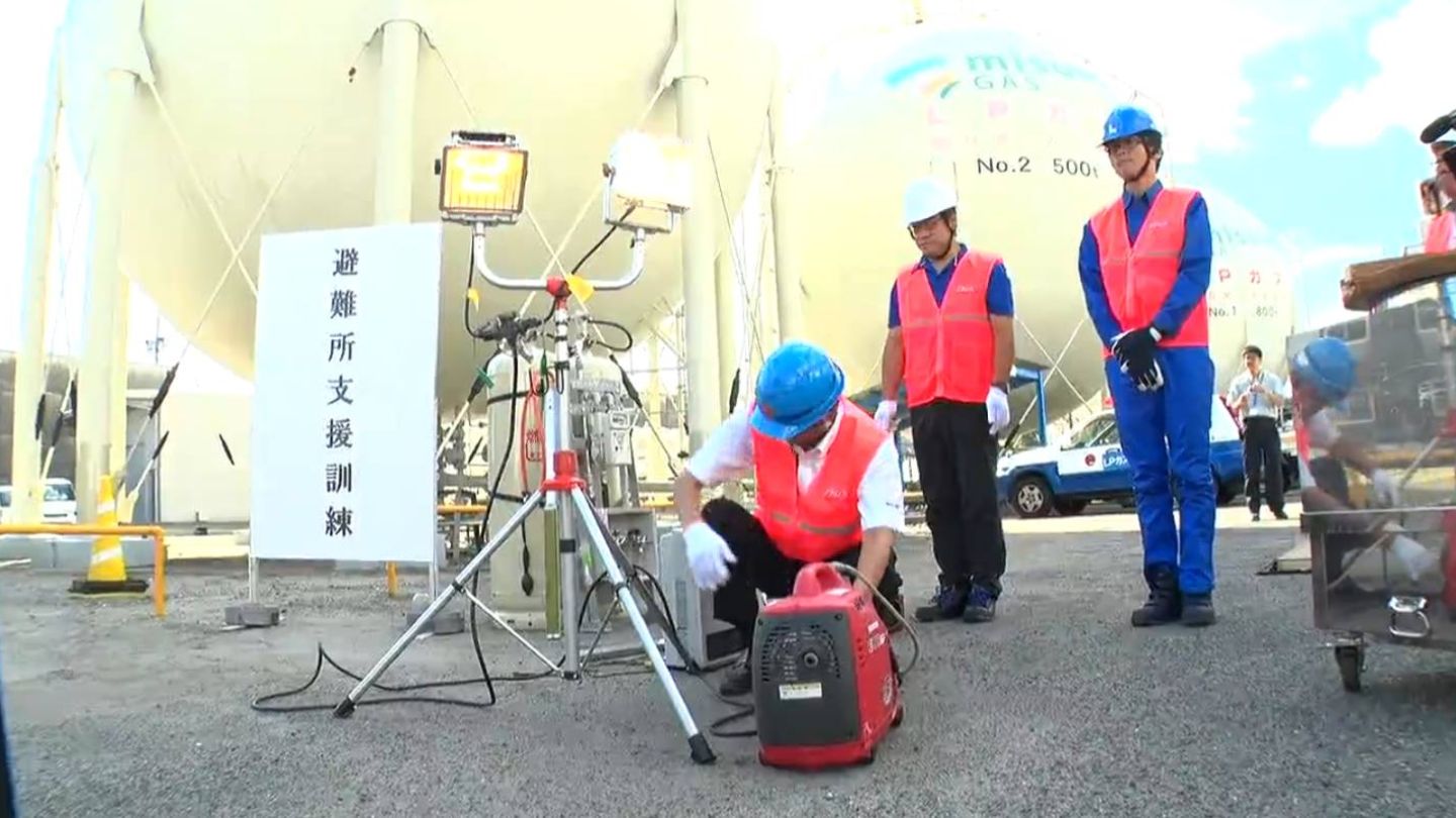 日向灘地震を想定　中核充填所でガスの供給訓練　鹿児島