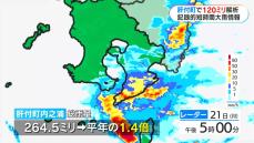 肝付町に記録的短時間大雨情報　大隅半島の広い地域で大雨　鹿児島