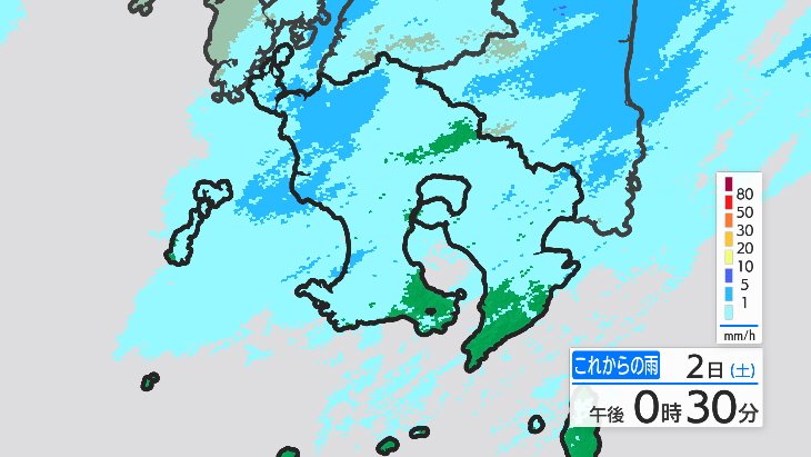 薩摩、大隅、種子島・屋久島地方　２日昼過ぎにかけ　落雷や竜巻などの激しい突風、急な強い雨に注意　鹿児島県