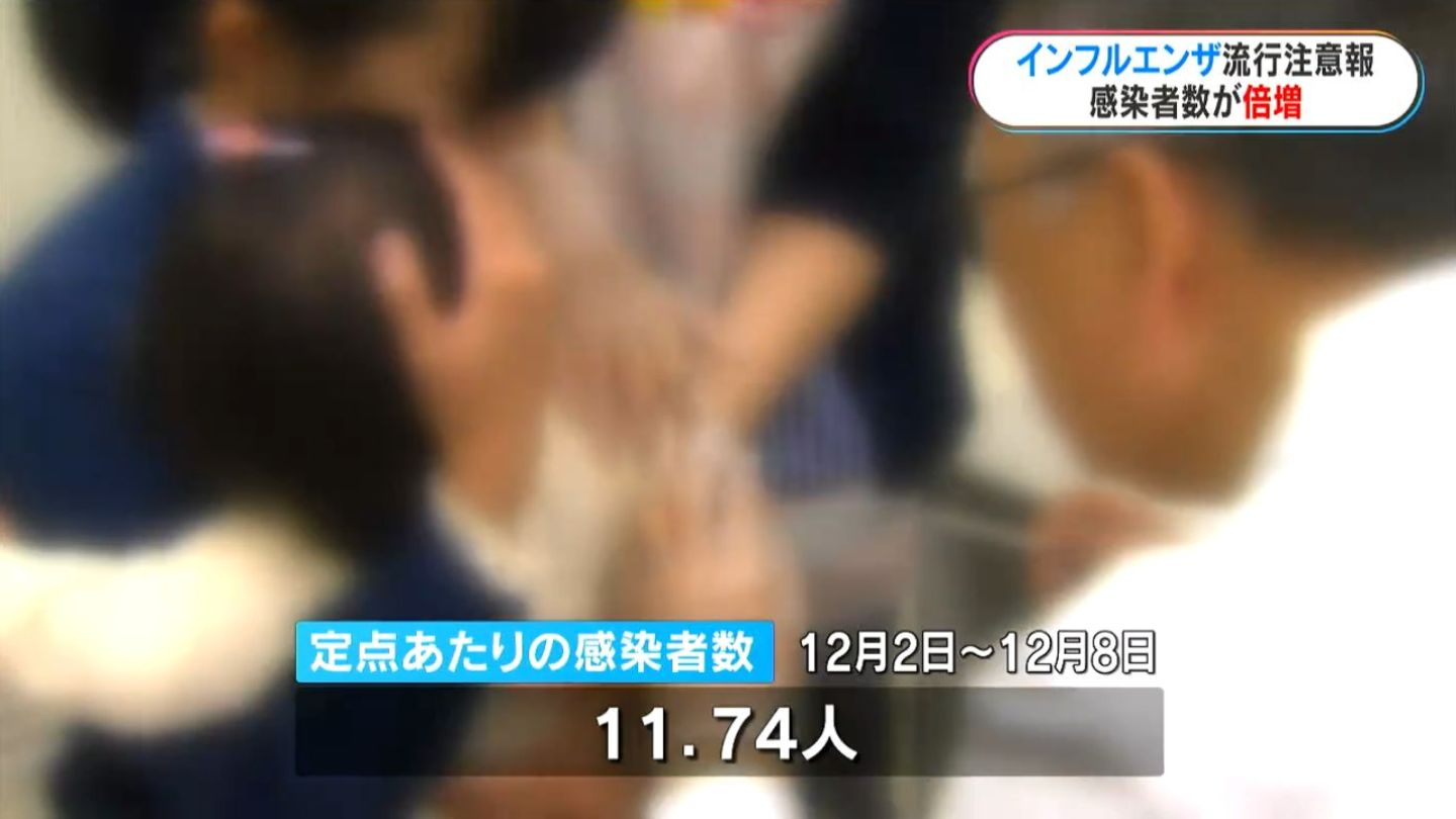 鹿児島県内全域にインフルエンザ流行発生注意報