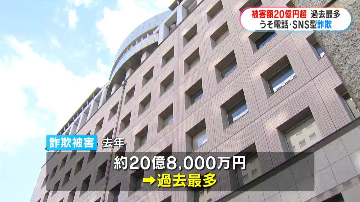 去年のうそ電話詐欺などの被害総額20億円超で過去最多「身に覚えのない金銭の要求は相談を」