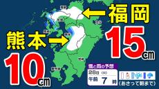 【大雪に関する気象情報】九州北部地方に発表  福岡１５ｃｍ  熊本１０ｃｍ【福岡・佐賀・長崎・大分・熊本・宮崎・鹿児島】雪のシミュレーション