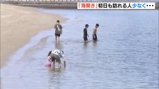 “暑すぎる”のも影響？「海開き」初日だが…訪れる人は少なく　大阪・淡輪海水浴場