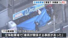 立体駐車場で車が落下　点検中の５０代作業員が下敷きになり死亡　神戸・中央区