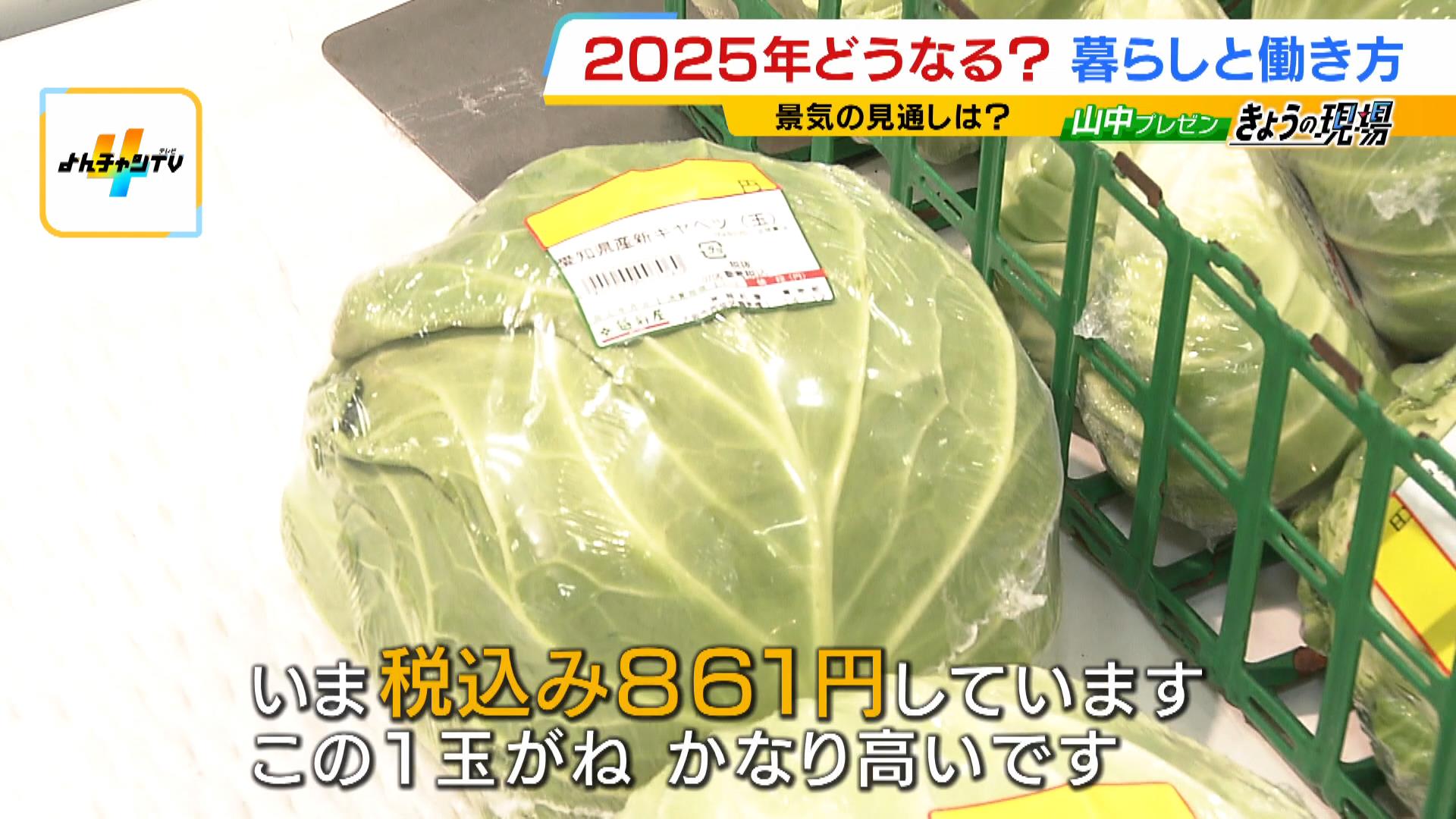 キャベツ１玉８６１円！？「日々の生活だけでカツカツやわ」　終わりの見えない値上げラッシュ…２０２５年も消費者に厳しい状況続くか